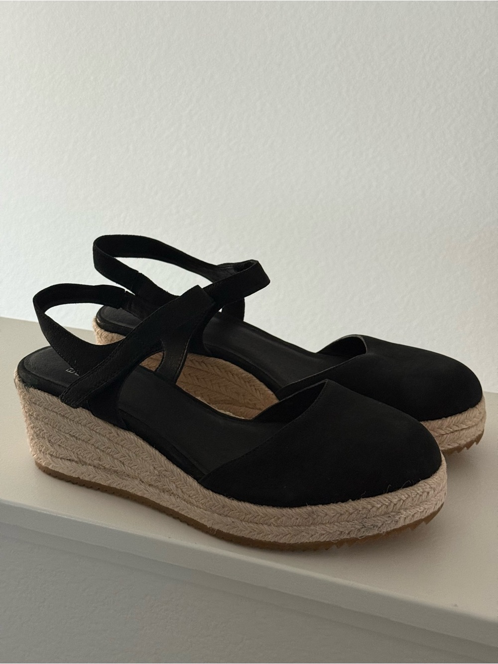 Eileen Fisher Nessa Black Espadrille Wedge Sandal Size 10 - Picture 2 of 11
